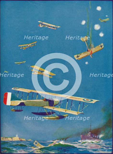 'Coast Defence: the Raiders' Fate', c1918 (1919). Artist: WH Holloway.