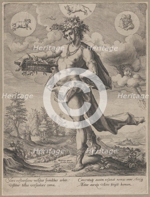 Spring from the series The Four Seasons, 1589-1600. Creator: Matthaeus Greuter.