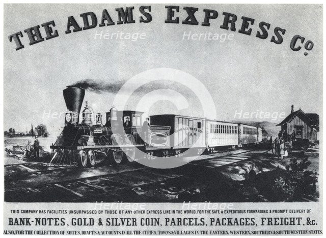 Adams Express Company advertisement, c1860s (1954). Artist: Unknown
