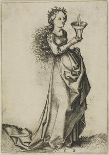 The First Wise Virgin, n.d. Creator: Martin Schongauer.