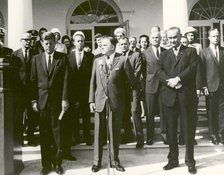 Mercury Astronauts Receiving the Collier Trophy, White House, Washington, USA, 1963.  Creator: NASA.