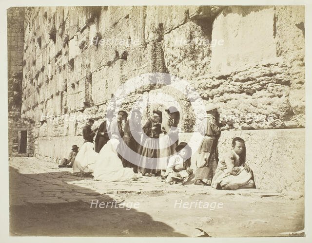 Wall of Solomon's Temple, Jews' Wailing Place, c. 1860. Creator: Unknown.
