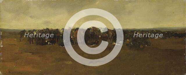 Cavalry at Repose, 1880-1890. Creator: George Hendrik Breitner.