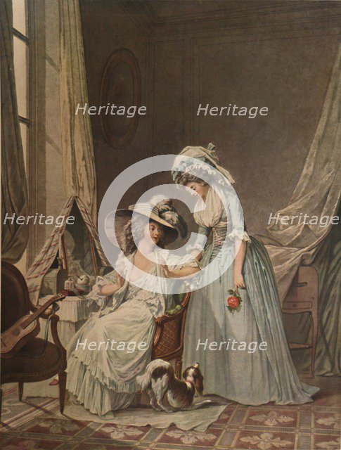 'L'Aveu Difficile', (Difficult Confession), 1787, (1913). Artist: Jean Francois Janinet.