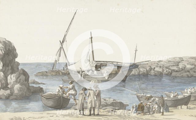 View of Taranto and harbour of Luogo Vivo, 1778. Creator: Louis Ducros.