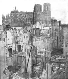 'La cathedrale, vue en novembre 1915, de la terrasse de la maison de Colbert, rue Ceres',1915 (1924) Creator: Unknown.
