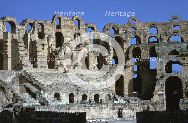 Interior of a Roman colosseum, 3rd century. Artist: Unknown