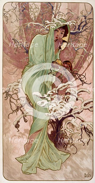 'Winter', 1896.  Artist: Alphonse Mucha