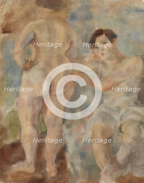 The two Sisters from Bretagne, 1928. Creator: Jules Pascin.