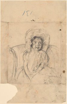 Smiling Margot Wearing a Ruffled Bonnet, c. 1902. Creator: Mary Cassatt.