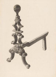 Andiron (one of pair), c. 1938. Creator: Herman Bader.