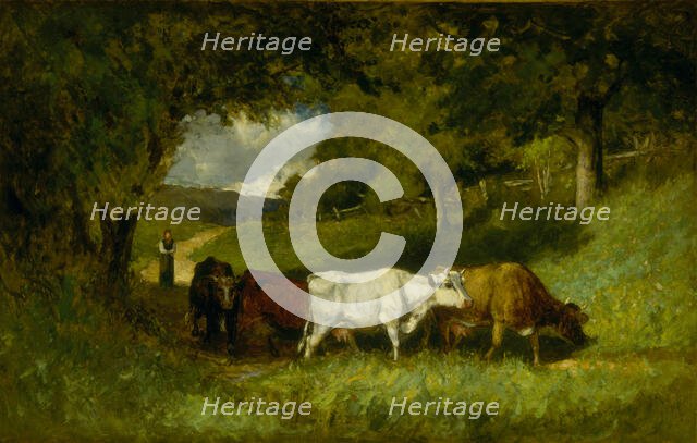 Driving Home the Cows, 1881. Creator: Edward Mitchell Bannister.