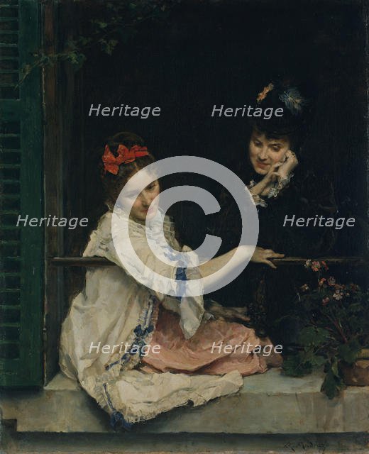 Girls at a Window, ca. 1875. Creator: Raimundo de Madrazo y Garreta.