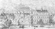 Whitehall, as it appeared before the fire of 1691, 1844.  Creator: Unknown.