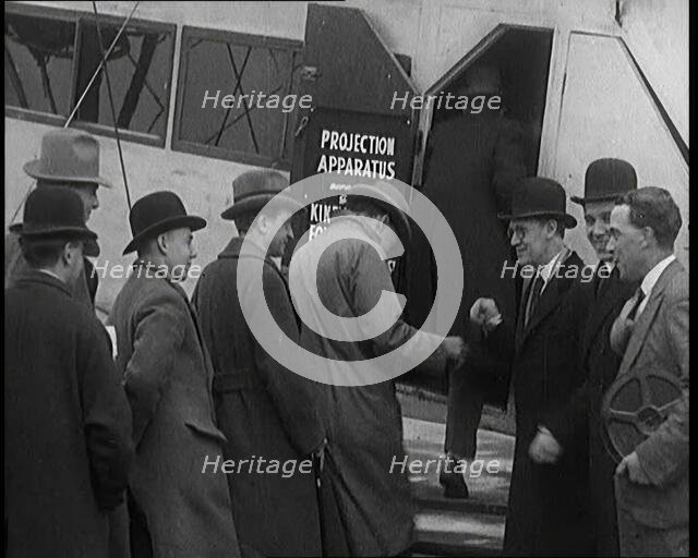 A Group of Passengers Embarking Upon a Plane, 1920s. Creator: British Pathe Ltd.