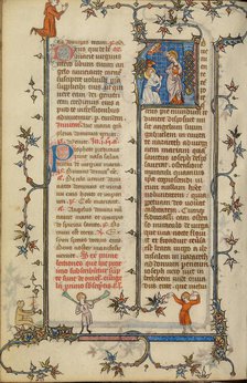 Initial A: The Annunciation; Breviary, about 1320-1325. Creator: Unknown.