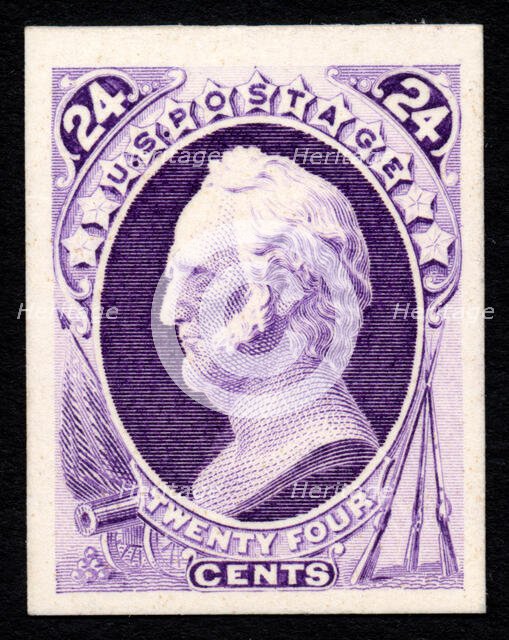 24c General Winfield Scott card plate proof, 1893. Creator: Unknown.