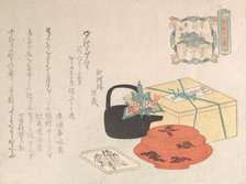 Still Life; Design of Yogoyomi; Pictorial Calendar, 1816. Creator: Unknown.