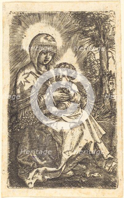 The "Beautiful Virgin" of Ratisbon in a Landscape, c. 1519/1520. Creator: Albrecht Altdorfer.