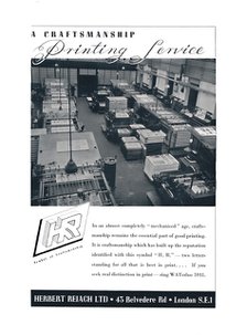 'A Craftsmanship Printing Service - Herbert Reiach Ltd', 1939. Artist: Unknown.