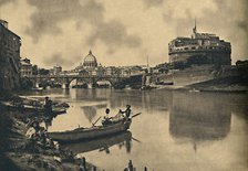 'Roma - The Tiber - Castle and Bridge of S. Angelo. Dome of St. Peter's', 1910. Artist: Unknown.