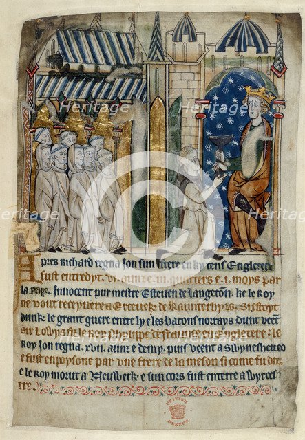 The poisoning of King John, 13th century. Artist: Anonymous  