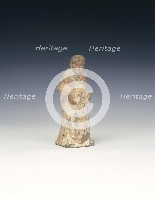 Black pottery figure of a lady, Six Dynasties period, probably Northern Wei, China, 5th century. Artist: Unknown