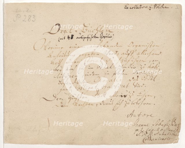 Orgel-Büchlein title page, ca 1700-1719.