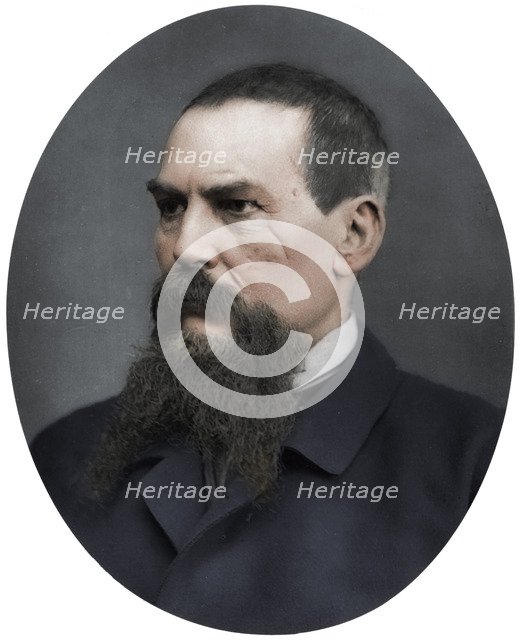 Captain Richard Burton, British explorer, writer, soldier and diplomat, 1876. Artist: Lock & Whitfield.