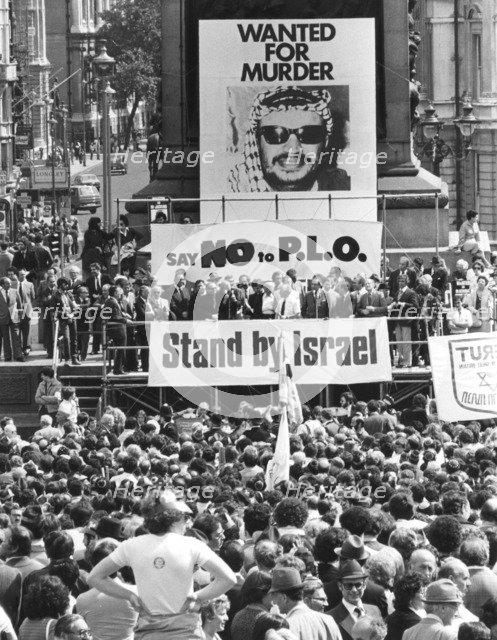Anti-PLO rally, Trafalgar Square, London, July 1981. Artist: Sidney Harris