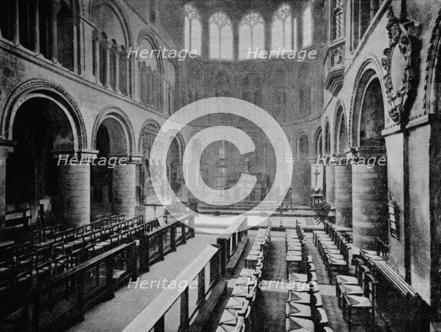 Interior of the Church of St Bartholomew the Great, West Smithfield, City of London, 1906. Artist: Unknown.
