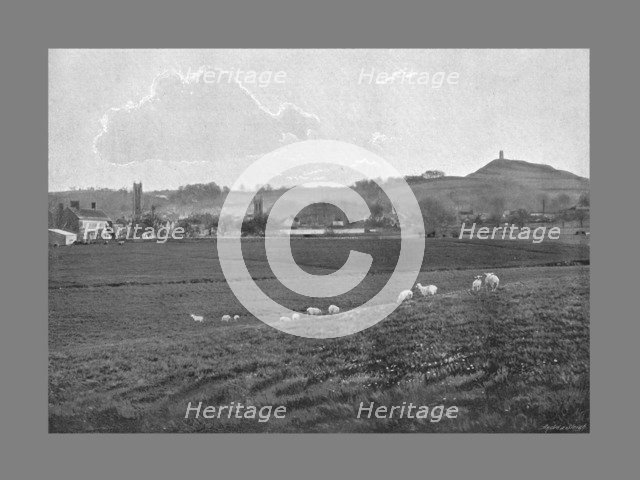 Glastonbury and the Tor, c1900. Artist: Walter Tully.