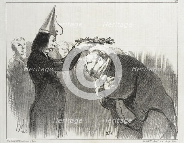 La Prochaine Distribution de Prix a l'Académie Française, 1851. Creator: Honore Daumier.