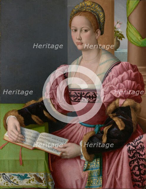 Portrait of a Woman with a Book of Music, about 1540-1545. Creator: Bacchiacca.