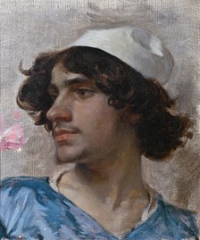 Head of Young man. Study, c19th century. Creator: Charles Bargue.