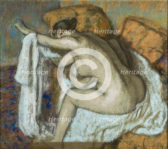 Woman Drying her Left Arm (After the Bath), ca 1884. Creator: Degas, Edgar (1834-1917).