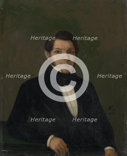 Portrait of a man, 1847. Creator: Karol Augustus Tibely.