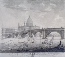 Blackfriars Bridge, London, 1783. Artist: I Wells
