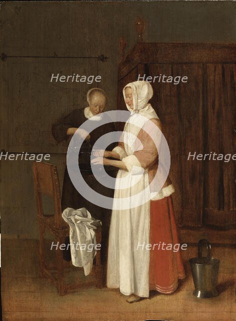 A Woman Washing her Hands, 1662. Creator: Gerritsz Quiringh van Brekelenkam.