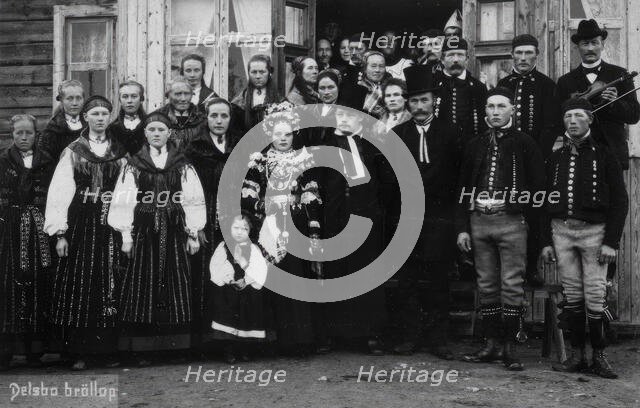 Wedding in Delsbo, Hälsingland, 1880-1929.  Creator: C Rudolphi.