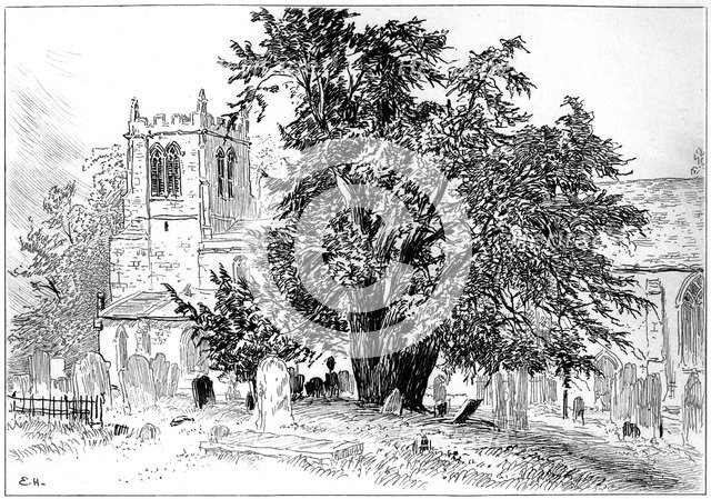 Snitterfield church, Snitterfield, Warwickshire, 1885.Artist: Edward Hull