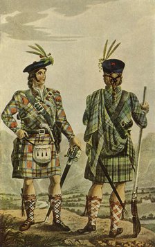 'Highland Chiefs in the Stewart and Gordon Tartans', 1831, (1946).  Creator: Robert Havell.