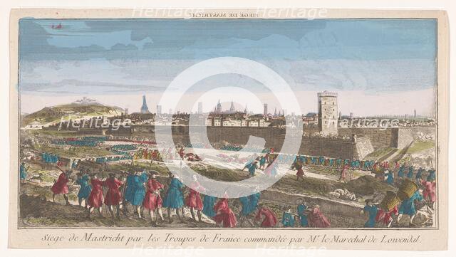 View of the siege of Maastricht by the French in 1748, 1748-1799. Creator: Anon.