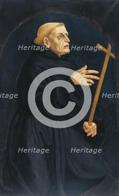 Monk holding a Cross, 1445. Creator: Domenico Veneziano.