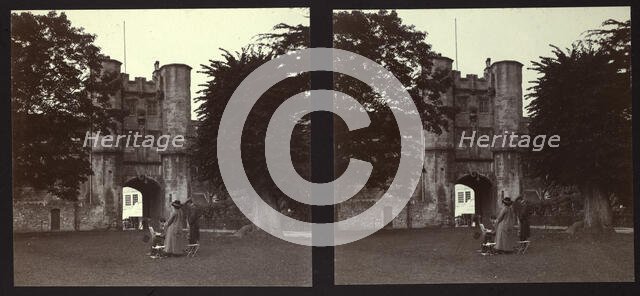 Gatehouse, Bishop's Palace, Wells, Mendip, Somerset, 1913. Creator: Walter Edward Zehetmayr.