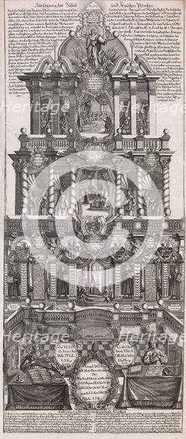 Broadsheet in Commemoration of the 200th Anniversary of the Augsburg Confession of 153..., ca. 1730. Creator: Johann Gottfried Boeck.