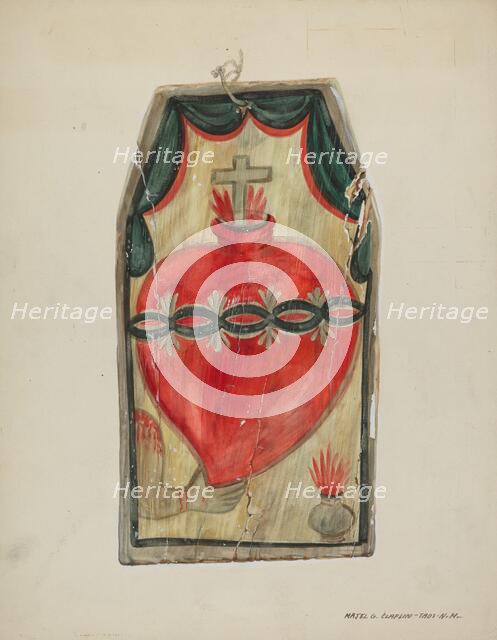 Retablo (Sacred Heart), c. 1939. Creator: Majel G. Claflin.