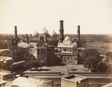 Runjeet Singh's Tomb and the Great Mosque at Lahore, 1858-61. Creator: Unknown.