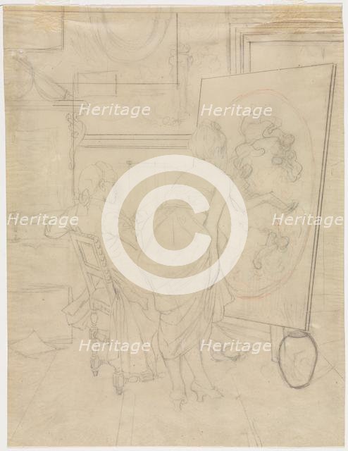 Cartoon for The Opinion of the Model. Creator: Charles Bargue (French, 1826-1883).