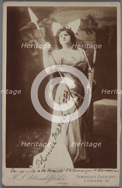 Blanche Marchesi (1863-1940) as Brünnhilde in Die Walküre (The Valkyrie) by R. Wagner, c. 1900.